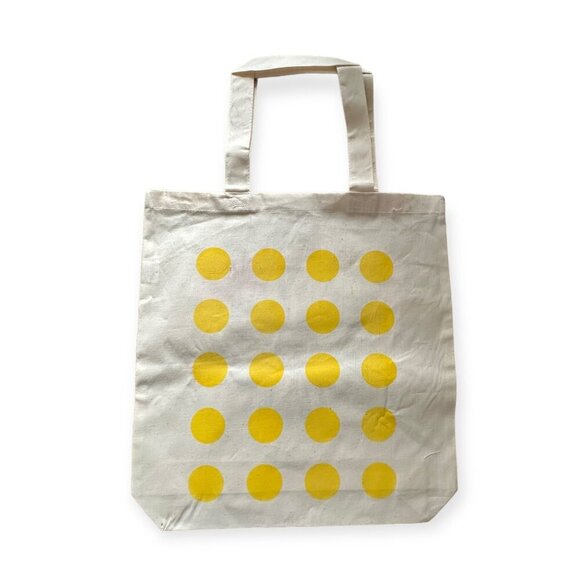 Screen printed flower cotton tote bag,  hand printed,  Flower/Dot Motif - Picture 3 of 7